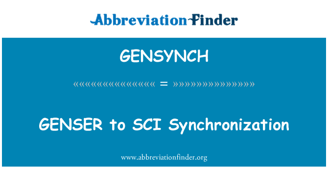 GENSYNCH: GENSER à la synchronisation de la SCI