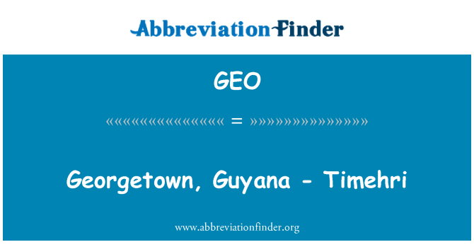 GEO: Georgetown, Guyana - Timehri