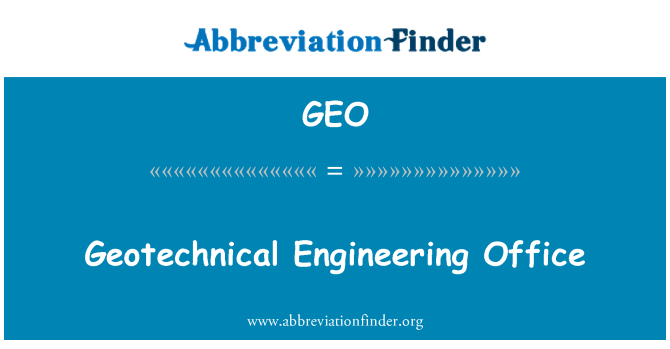 GEO: Swyddfa peirianneg geodechnegol