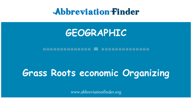 GEOGRAPHIC: Organizzazione economica Grass Roots