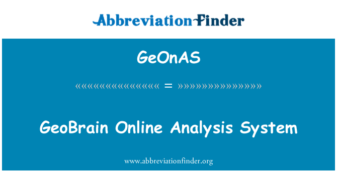 GeOnAS: GeoBrain sistem za spletno analizo
