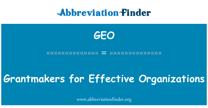 GEO: Grantmakers pro efektivní organizace