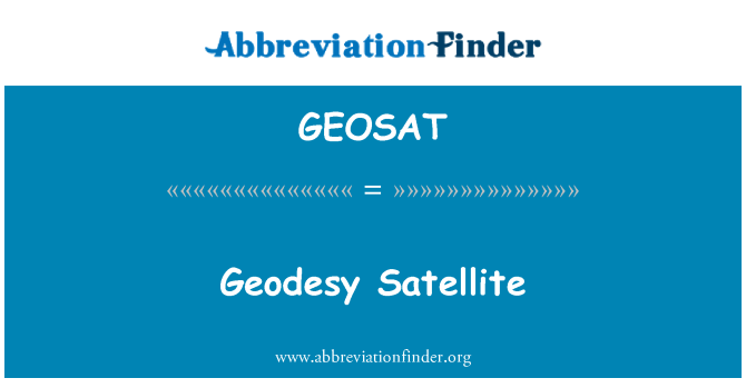 GEOSAT: گیوداسی مصنوعی سیارہ