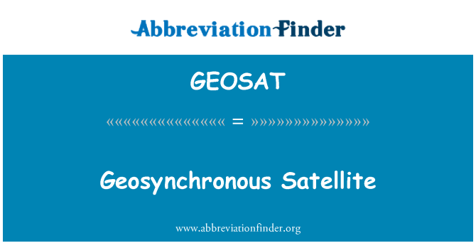 GEOSAT: Geosynchronous bis-satellita