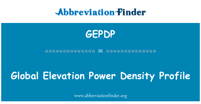 GEPDP: Global Power Density-Höhenprofil