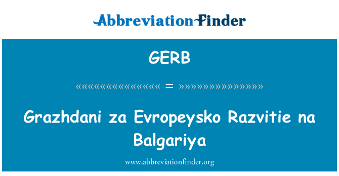 GERB: Grazhdani za Evropeysko Razvitie na Balgariya