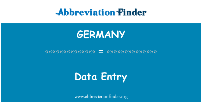 GERMANY: Entrada de datos