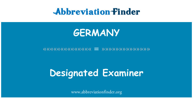 GERMANY: 指定的考官