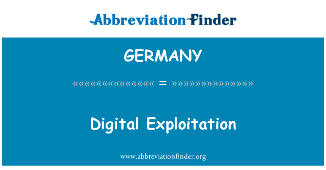 GERMANY: Digitální vykořisťování