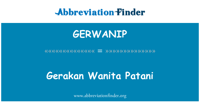 GERWANIP: Gerakan Wanita Patani