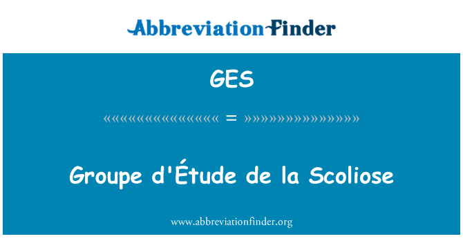 GES: Groupe d' etuda de la Scoliose