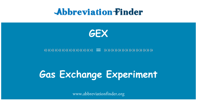 GEX: گیس Exchange تجربہ کا ذکر کیا