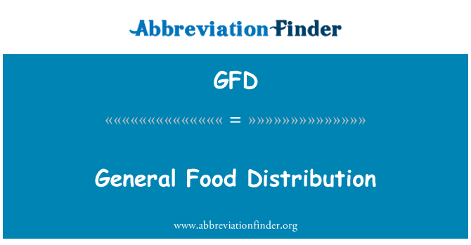 GFD: Genel gıda dağıtım