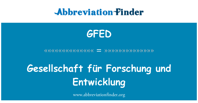 GFED: Gesellschaft für Forschung und Entwicklung