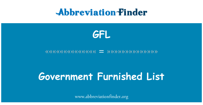 GFL: Pemerintah dilengkapi dengan daftar