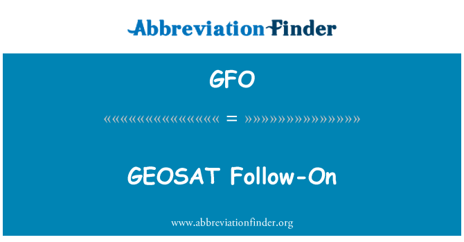 GFO: GEOSAT Folgebelege