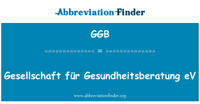 GGB: Gesellschaft für جيسوندهيتسبيراتونج eV