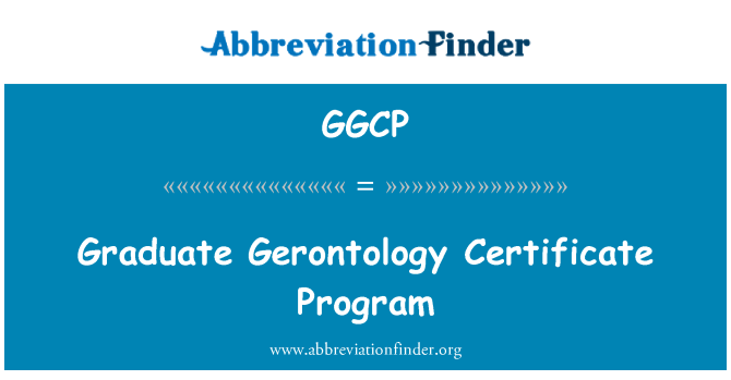 GGCP: Il-programm ċertifikat tal-Āerontoloāija gradwazzjoni