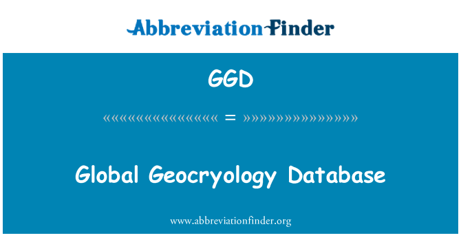 GGD: ग्लोबल Geocryology डेटाबेस
