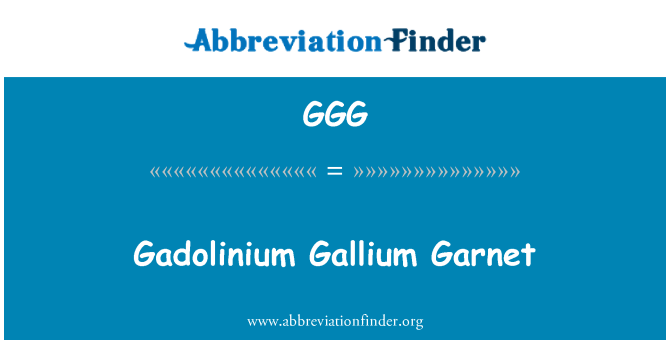 GGG: Gadolinio Gallium Garnet