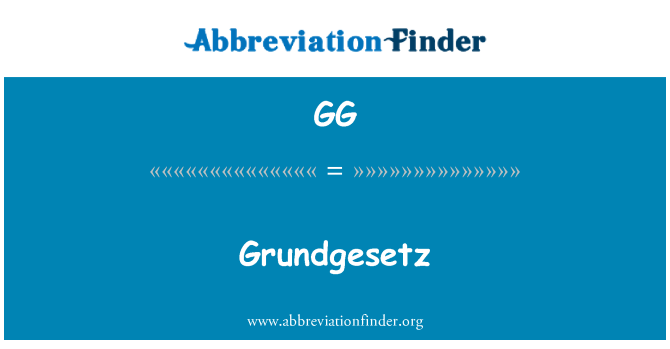 GG: Grundgesetz