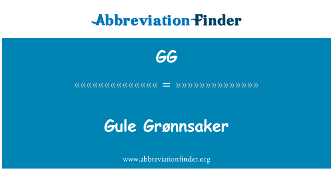 GG: Gule Grønnsaker