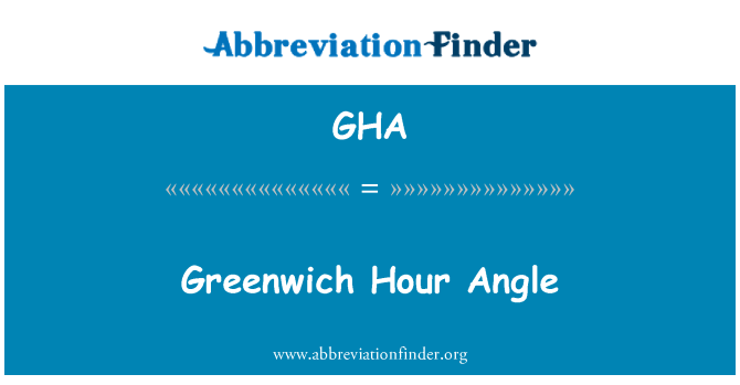 GHA: Greenwich saat açısı