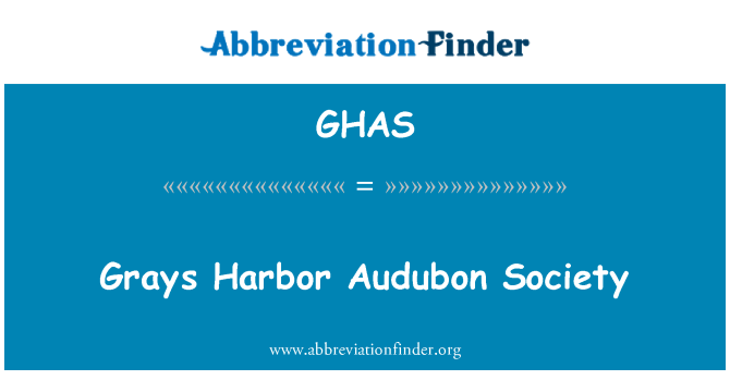 GHAS: Grays Harbor Audubon सोसायटी