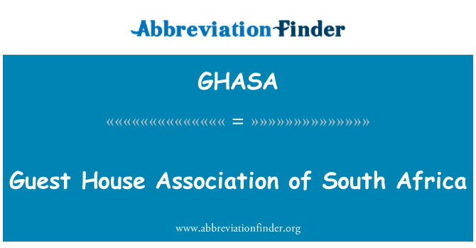 GHASA: Guest House Association of South Africa