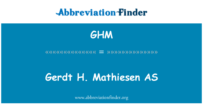 GHM: AS Mathiesen Gerdt H.