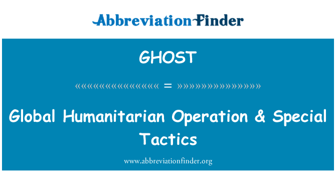 GHOST: Operazione umanitaria globale & tattiche speciali
