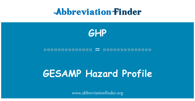 GHP: Perfil de risco GESAMP