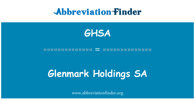 GHSA: جلينمارك هولدنجز SA