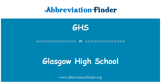 GHS: Glasgow vidurinės mokyklos