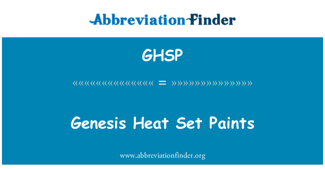 GHSP: Genesis toplote Set barve