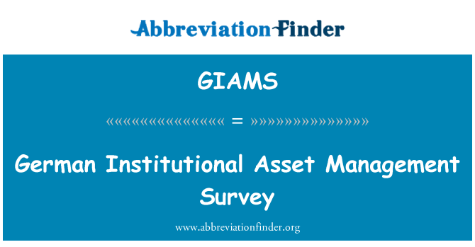 GIAMS: Duitse institutionele Asset Management enquête