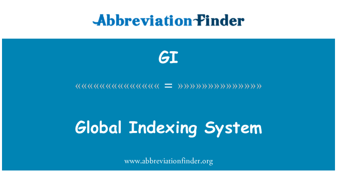 GI: Globalni sistem indeksiranja