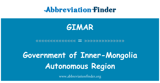 GIMAR: Govern de la comunitat autònoma-Mongòlia interior