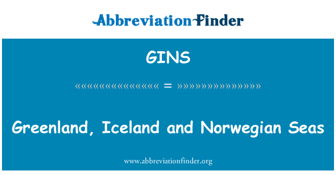 GINS: غرينلاند وأيسلندا والنرويج البحار