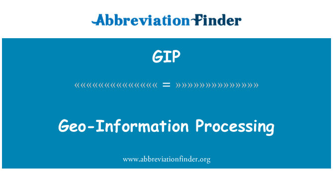 GIP: Geo-Information Processing