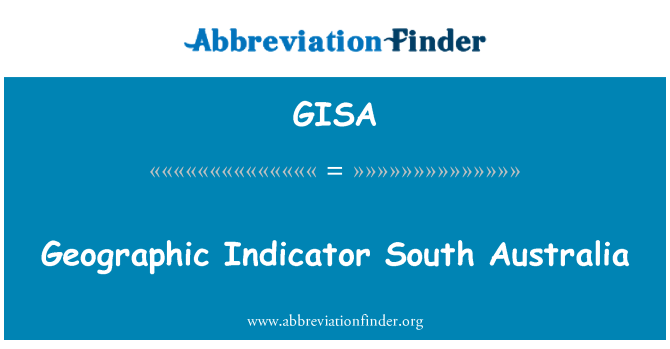 GISA: 地理指标南澳大利亚