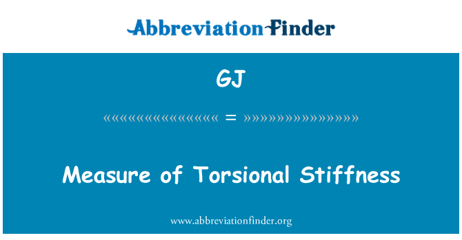 GJ: Measure of Torsional Stiffness