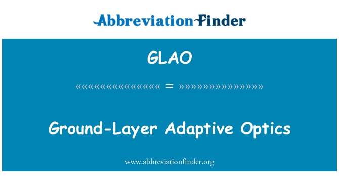 GLAO: Tla-plast adaptivne optike