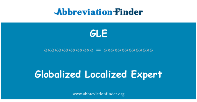 GLE: Globalisierten lokalisierte Expert