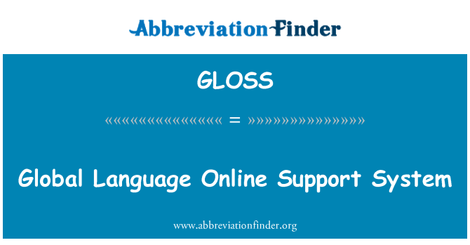 GLOSS: Globaalse keele Online abisüsteem