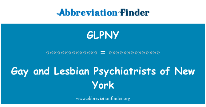 GLPNY: Gay a lesbické psychiatři z New Yorku