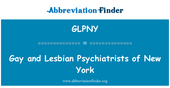 GLPNY: Gay dan Lesbian psikiater New York