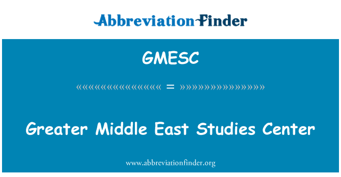 GMESC: Grotere Midden-Oosten Studies Center