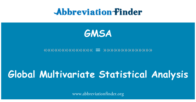 GMSA: Globální Mnohorozměrná statistická analýza