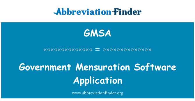 GMSA: Vlada Mensuration Software uporaba